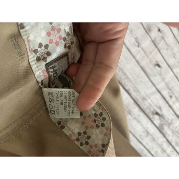 Horny Toad Casual Chino Pants 14 High Rise Beige Flat Front Wide Leg Y2k Outdoor - Picture 12 of 12